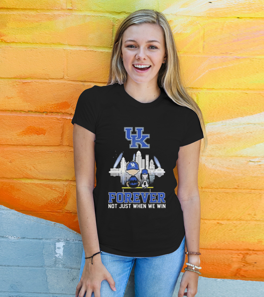 Snoopy And Charlie Brown Kentucky Wildcats UK Skyline Forever Not Just When We Win T-Shirt