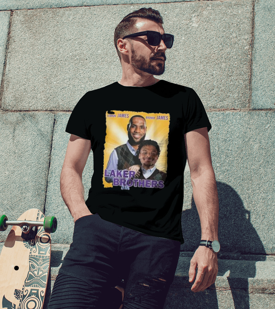 Lebron James Bronny James Laker Brothers T-Shirt