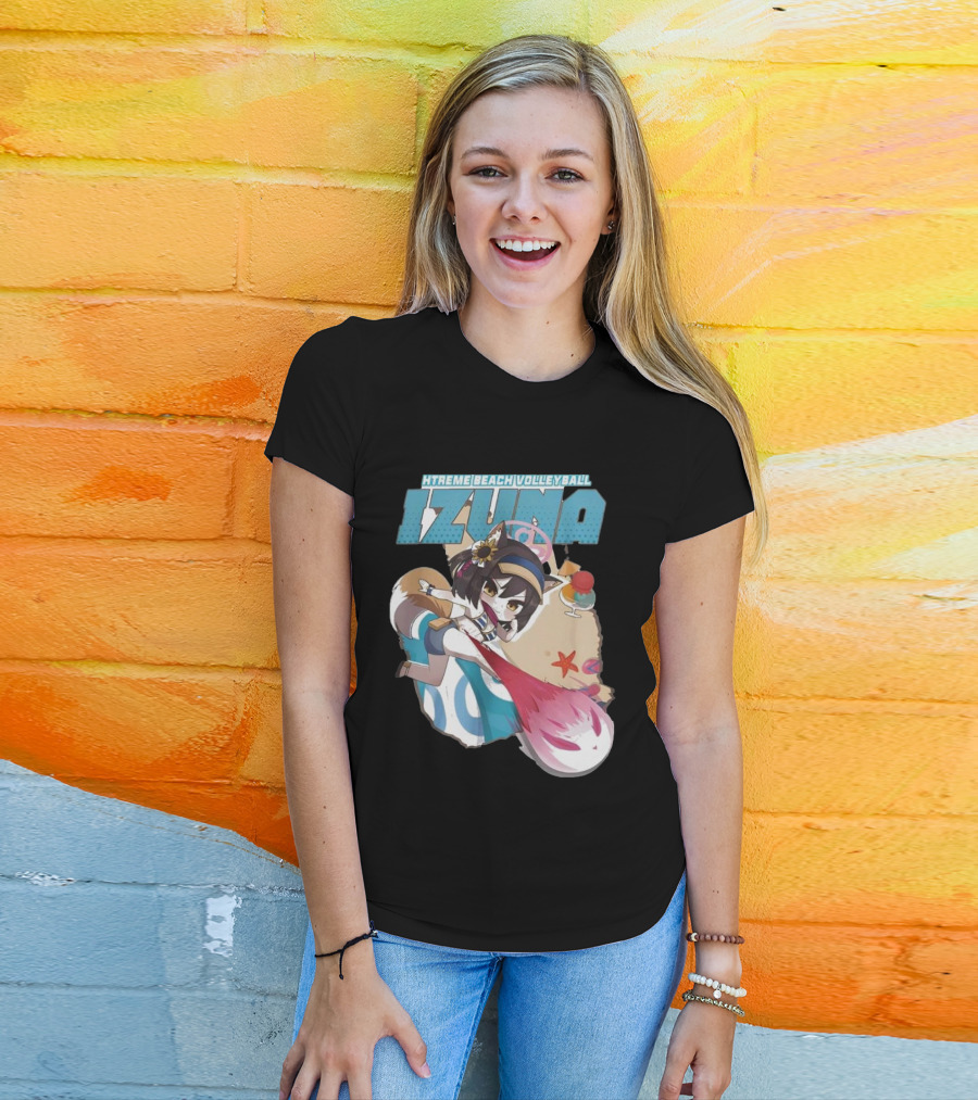 Izuna’s Xtreme Beach Volleyball Anime Character With Beach Elements T-Shirt