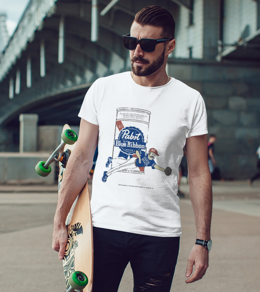 Memphis Redbirds 901 Pabst Blue Ribbon Baseball Can Catcher T-Shirt