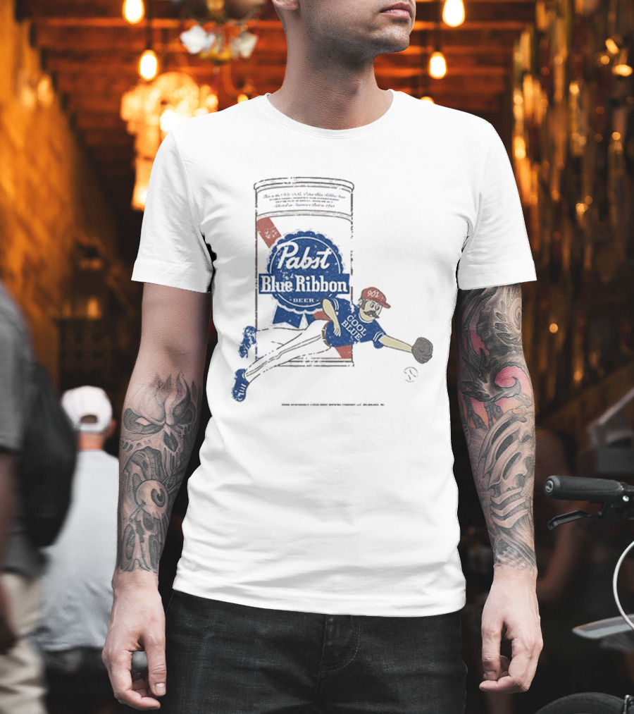 Memphis Redbirds 901 Pabst Blue Ribbon Baseball Can Catcher T-Shirt