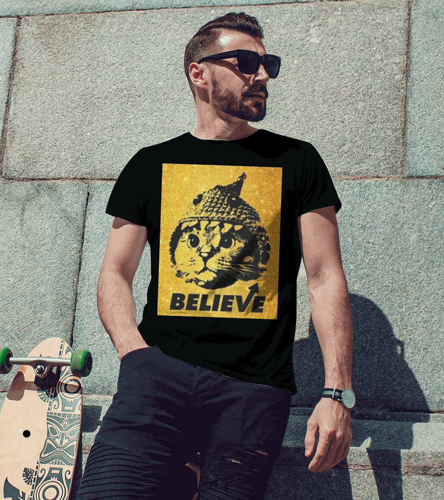 Believe Shark Cat Solana Gold T-Shirt