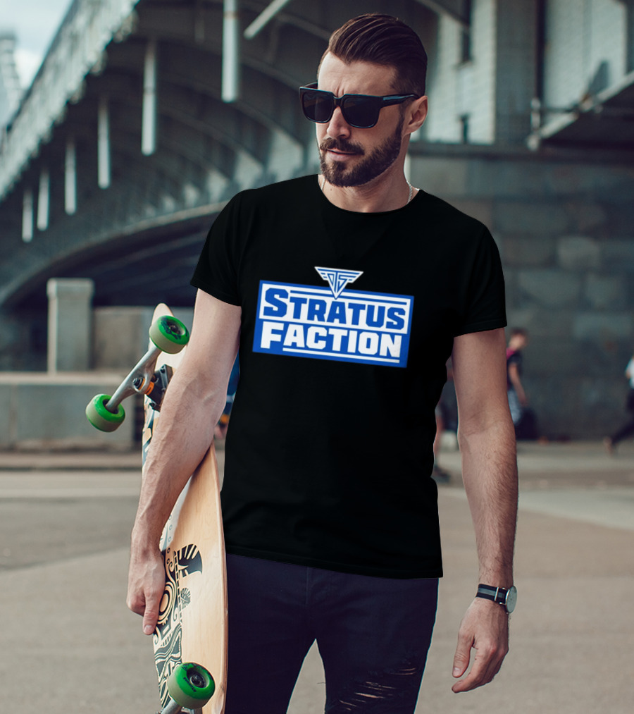 Trishstratus Stratus Faction Logo Blue And White T-Shirt