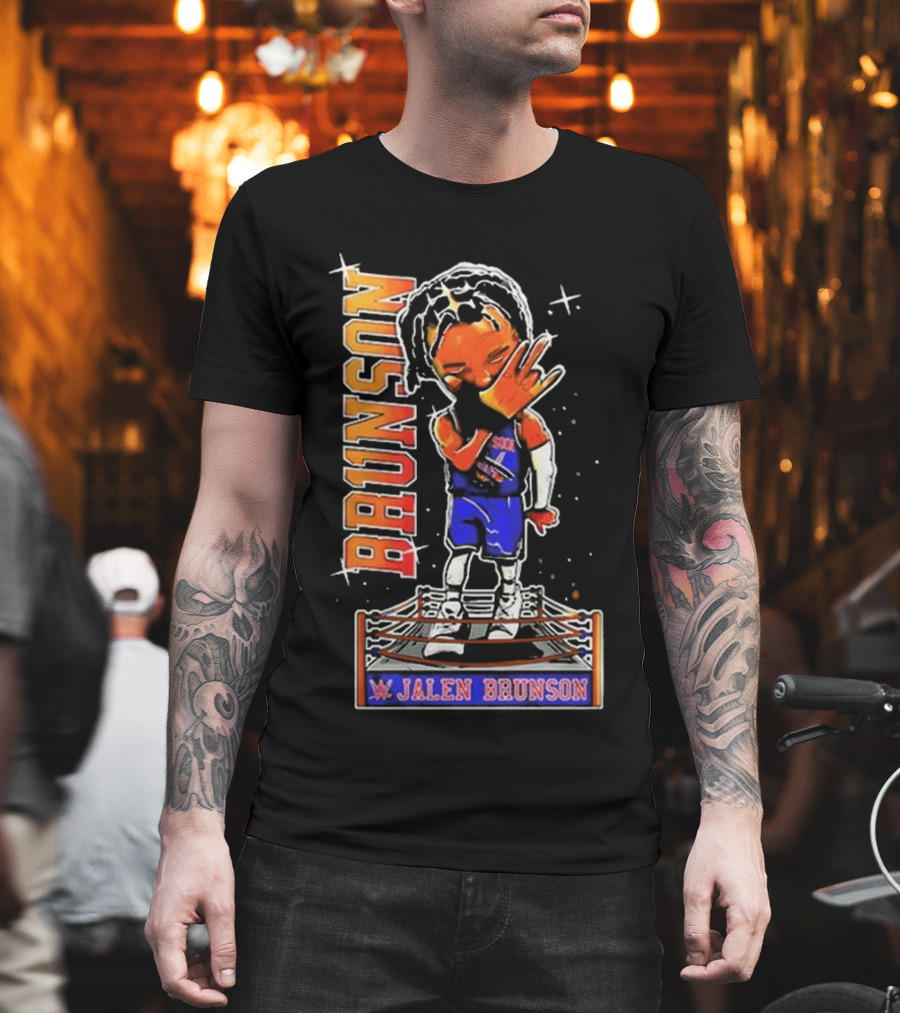 Jalen Brunson Knicks WWE Ring T-Shirt
