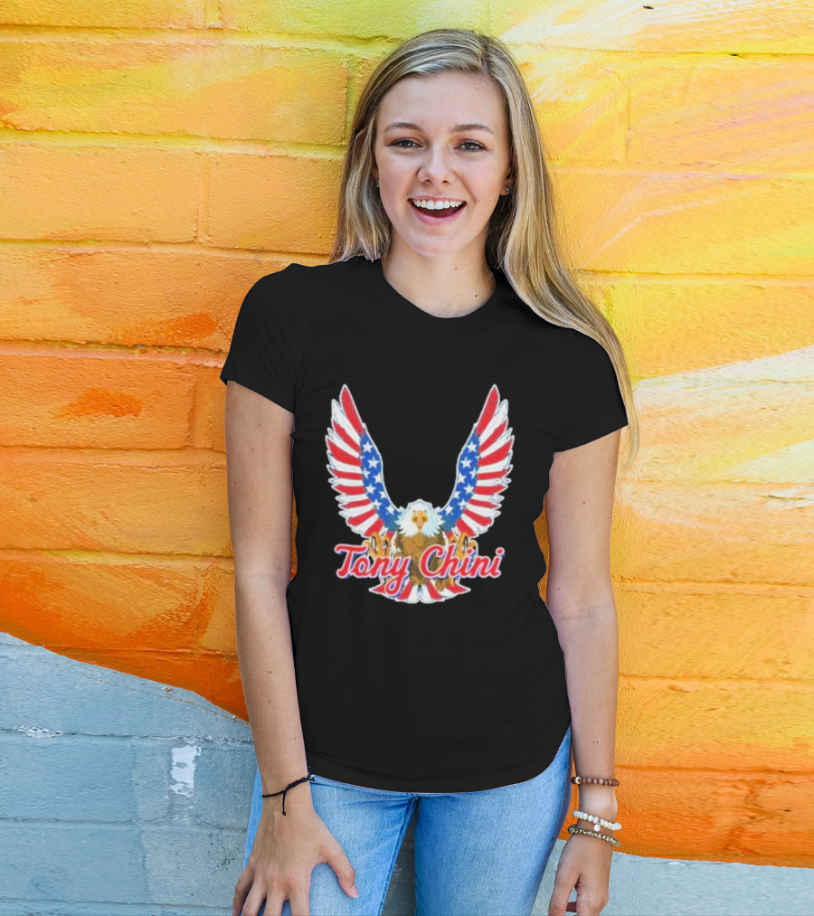 Tony Chini American Flag Eagle Wings T-Shirt