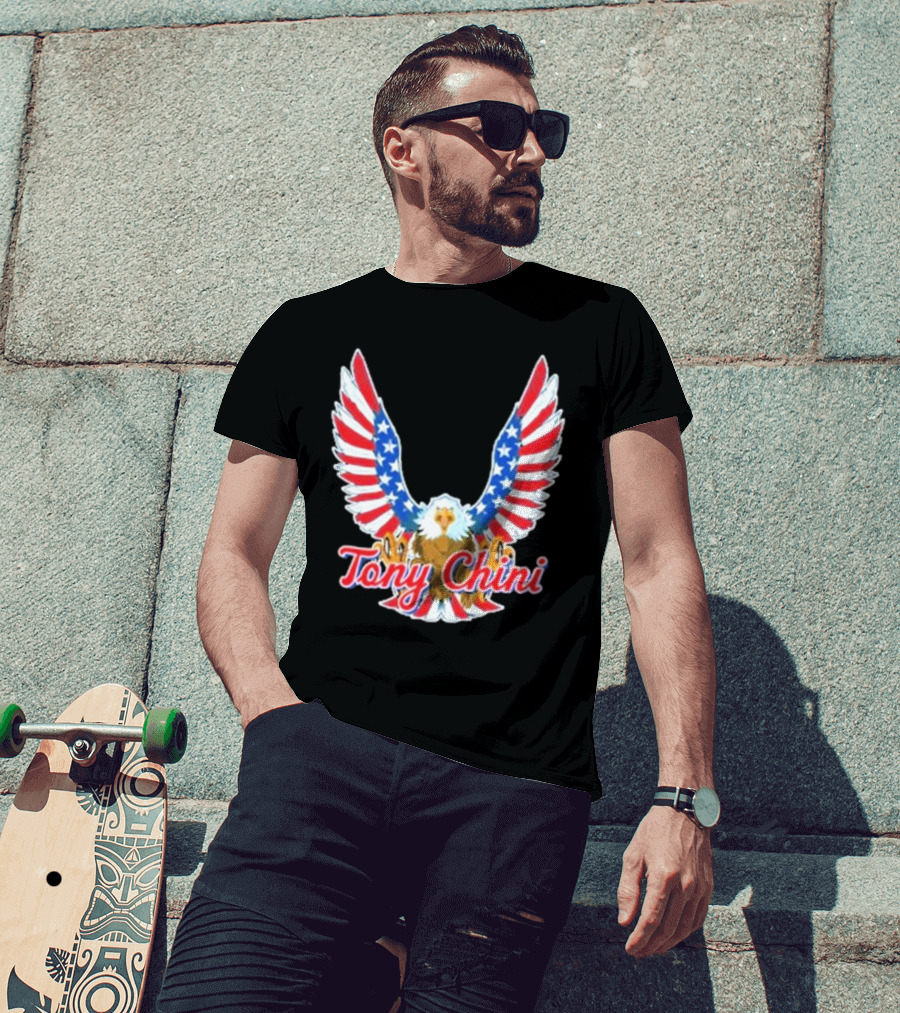Tony Chini American Flag Eagle Wings T-Shirt