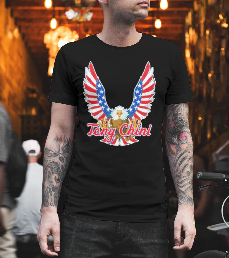 Tony Chini American Flag Eagle Wings T-Shirt