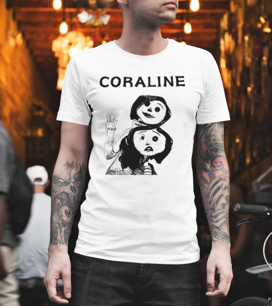 Coraline Movie Character Duo Fan Merchandise T-Shirt