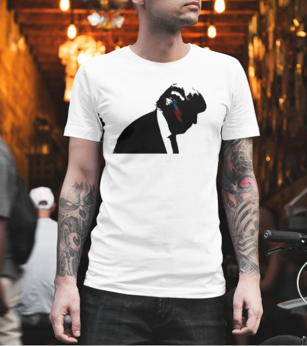 Trump Silhouette A Bullet For The Republic American Flag Ear T-Shirt Trump Silhouette A Bullet For The Republic American Flag Ear T-Shirt