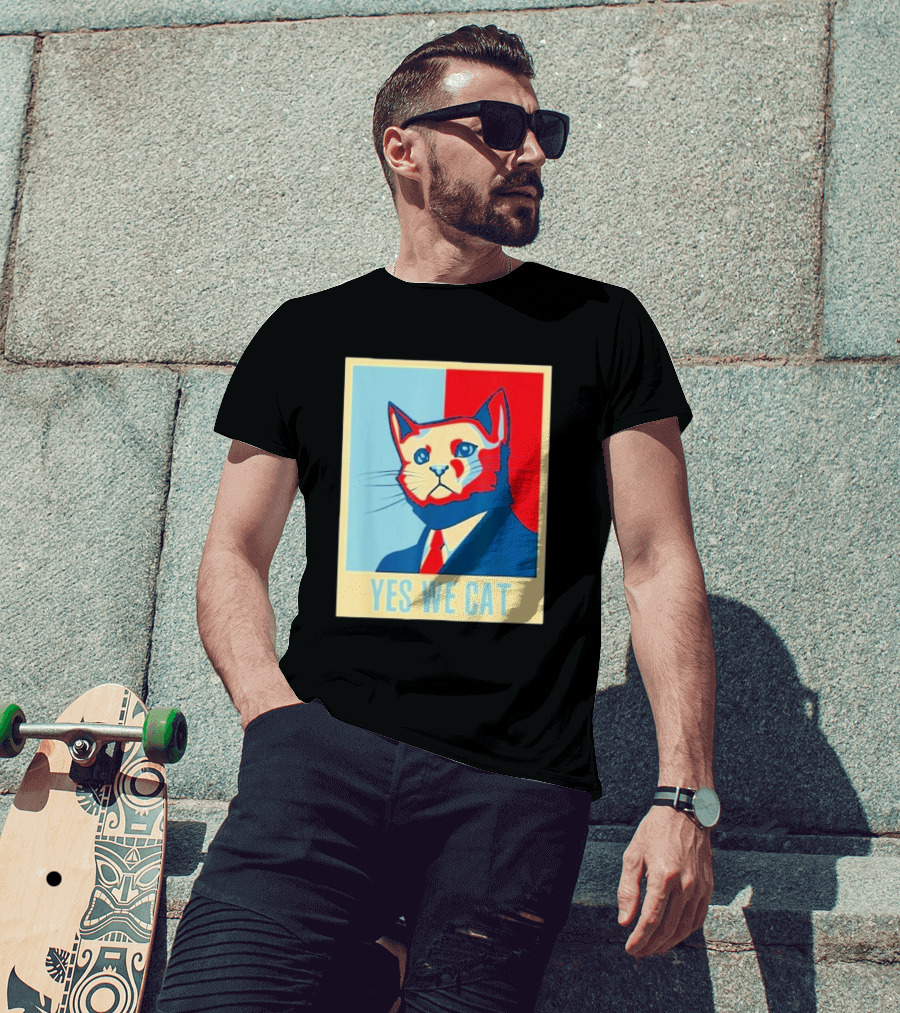 Retro Yes We Cat Funny Cat Lover Pet Owner Hope T-Shirt
