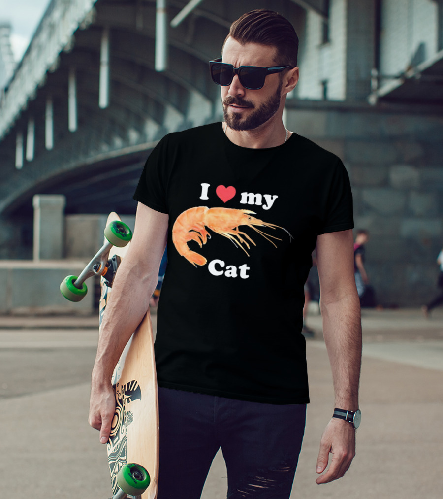 I Heart My Cat Shrimp T-Shirt