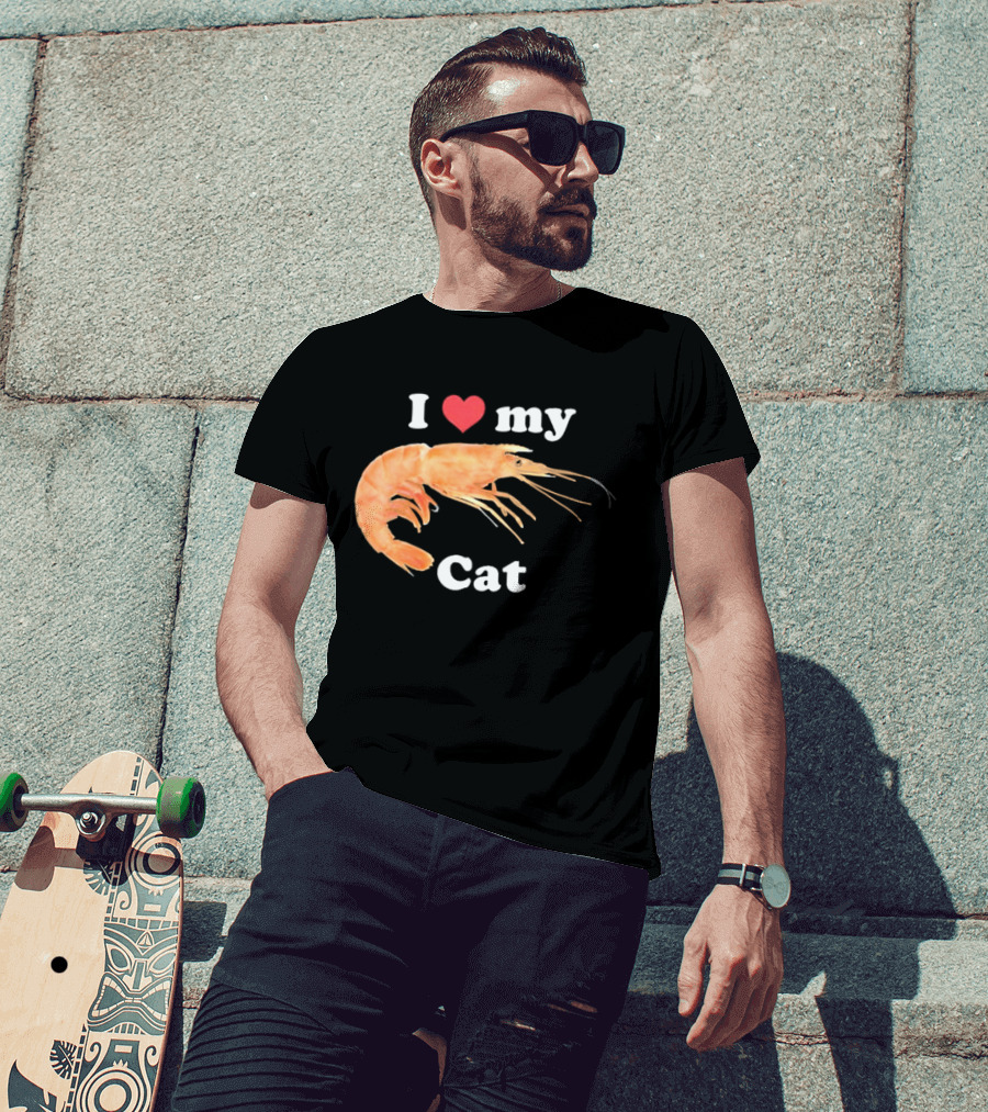 I Heart My Cat Shrimp T-Shirt