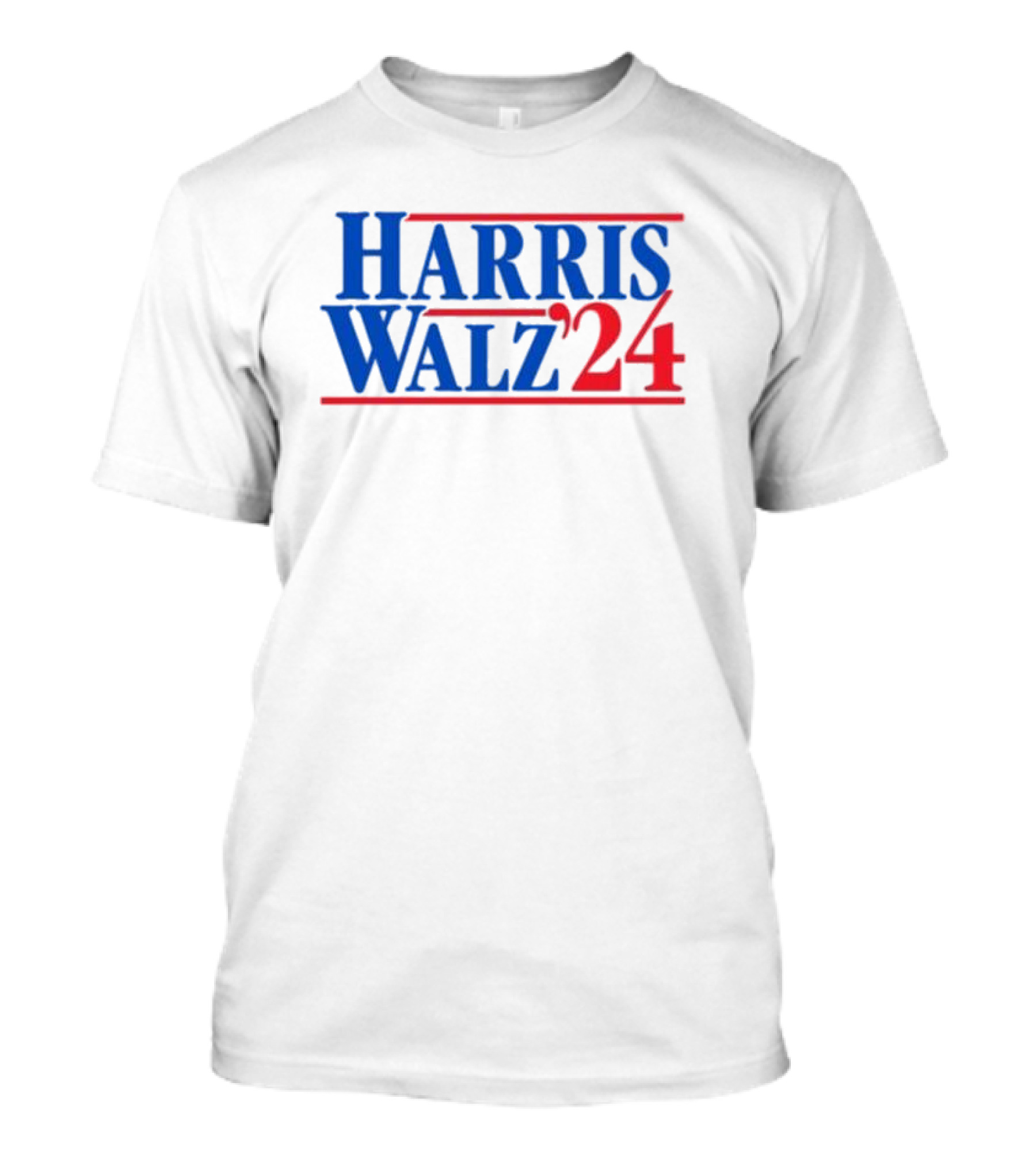 Harris Walz 2024 Election Campaign Red Blue Typography T-Shirt