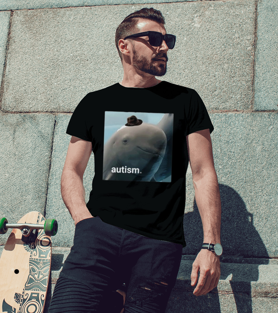 Dolphin Wearing Hat Autism T-Shirt
