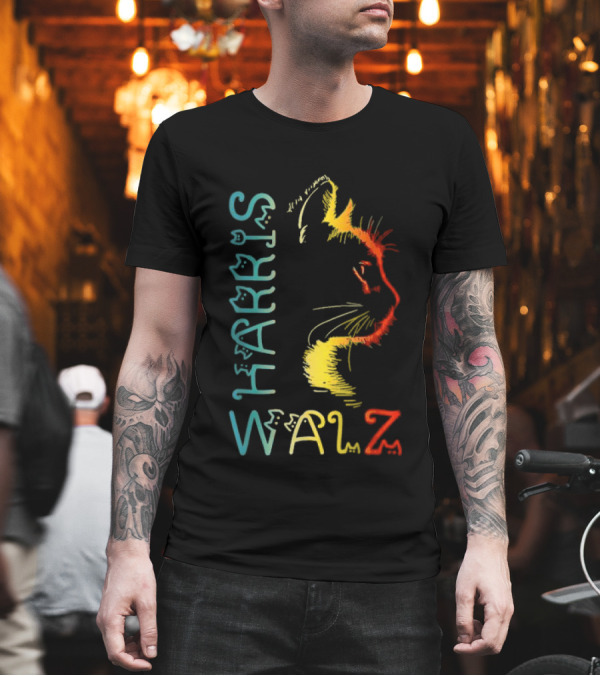 Harris Walz Cat Lettering 2024 Kamala Positive T-Shirt Harris Walz Cat Lettering 2024 Kamala Positive T-Shirt