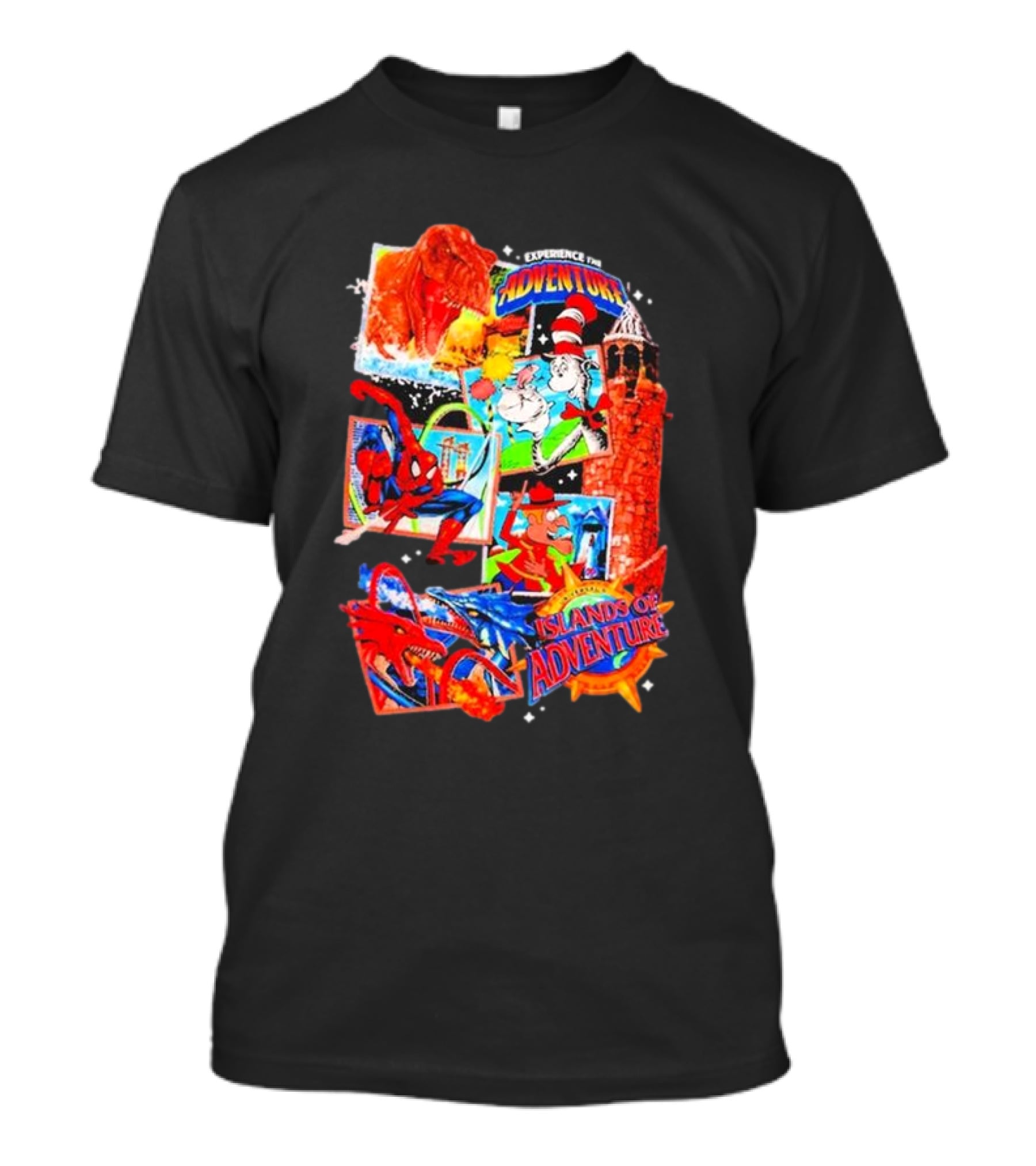 Experience The Adventure Islands Of Adventure 25 Years With Spider-Man, Jurassic Park, Cat In The Hat T-Shirt