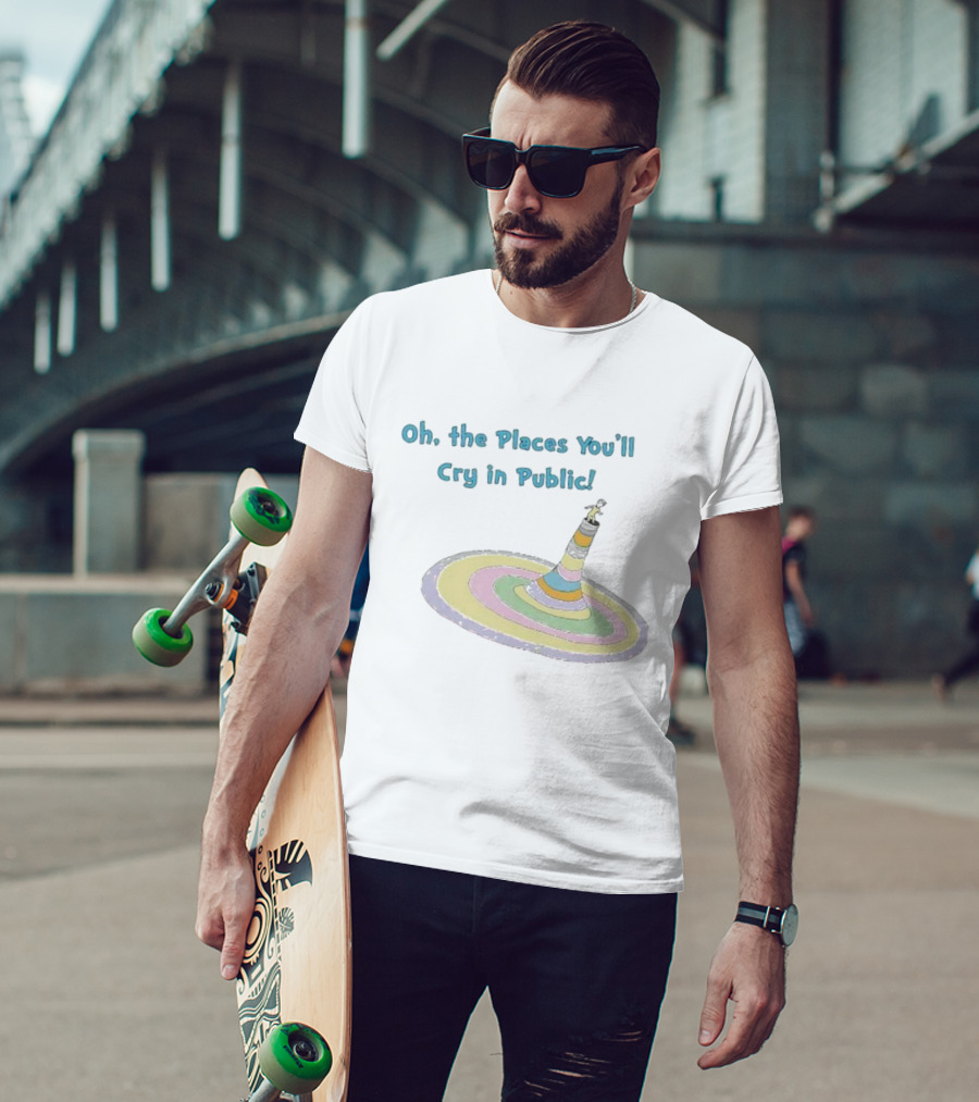 Oh The Places You’ll Cry In Public Pastel Swirl Tower T-Shirt