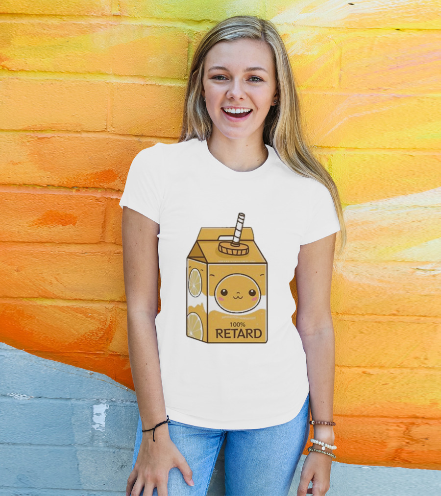 Satisfaction Guaranteed 100 Retard Lemon Juice Box Kawaii Face T-Shirt