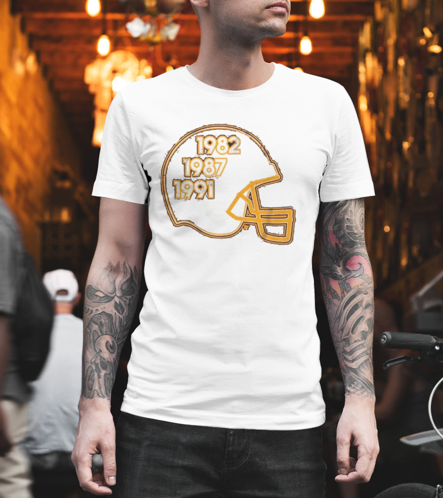 Washington Football Glory Years 1982 1987 1991 Helmet T-Shirt