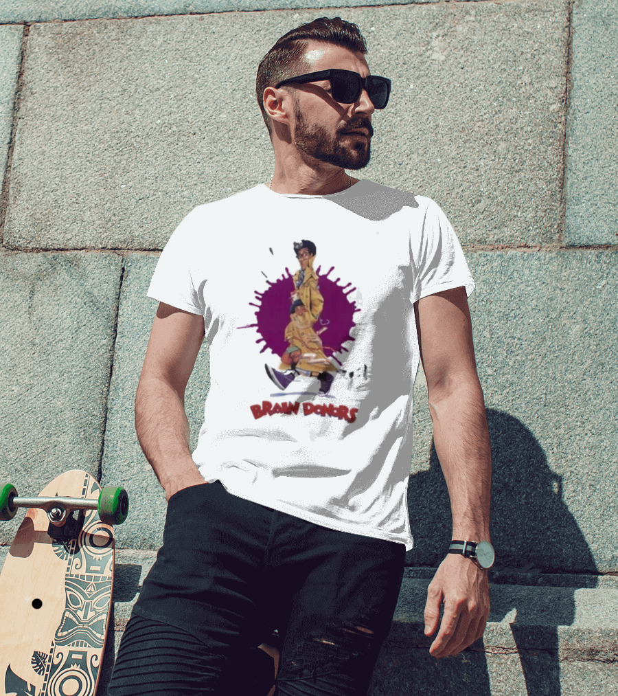 Brain Donors Retro 80’s Comedy Movie Characters Trench Coat Parade T-Shirt