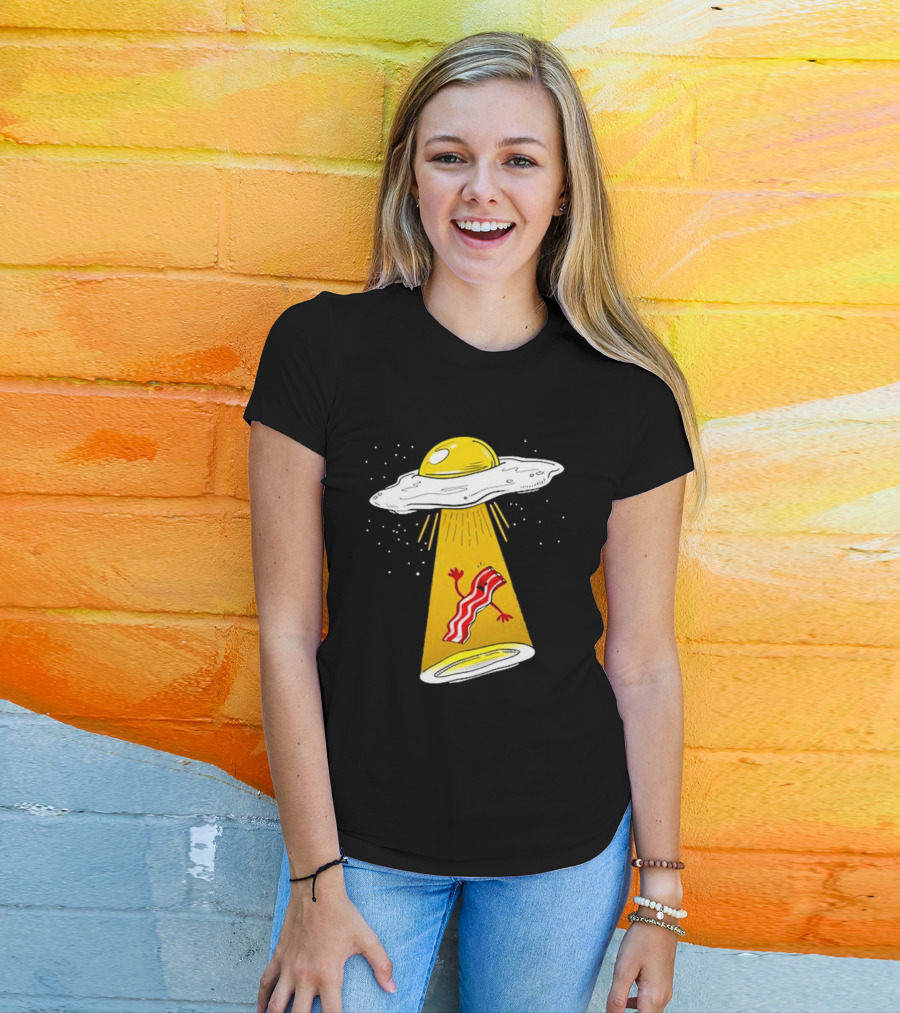 Dave Danna Wonder Nation Alien UFO Egg Abduction Breakfast T-Shirt