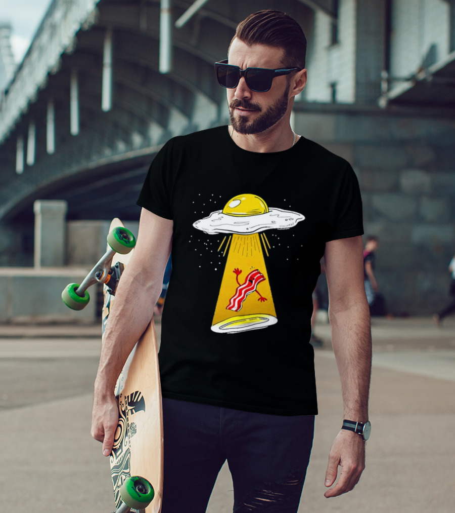Dave Danna Wonder Nation Alien UFO Egg Abduction Breakfast T-Shirt