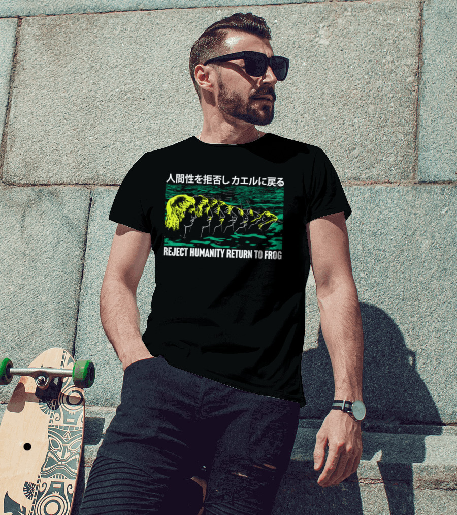 Reject Humanity Return To Frog Japanese Evolution Sequence T-Shirt