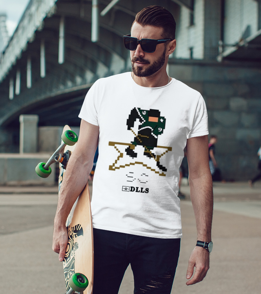 DLLS 16 Bit Retro Hockey Star Pixel T-Shirt