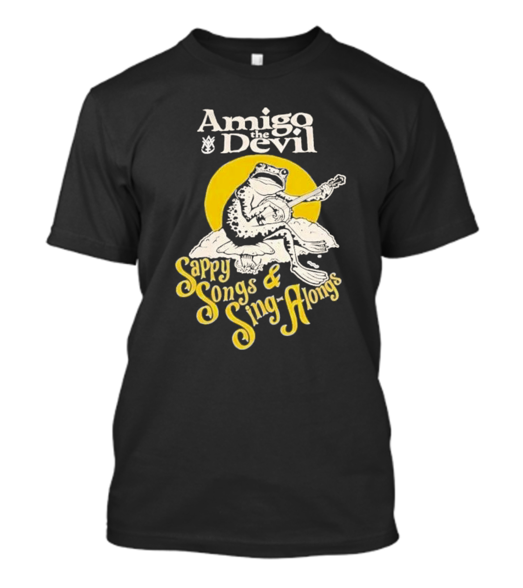 Amigo The Devil Sappy Songs And Sing Alongs Frog Playing Guitar T-Shirt