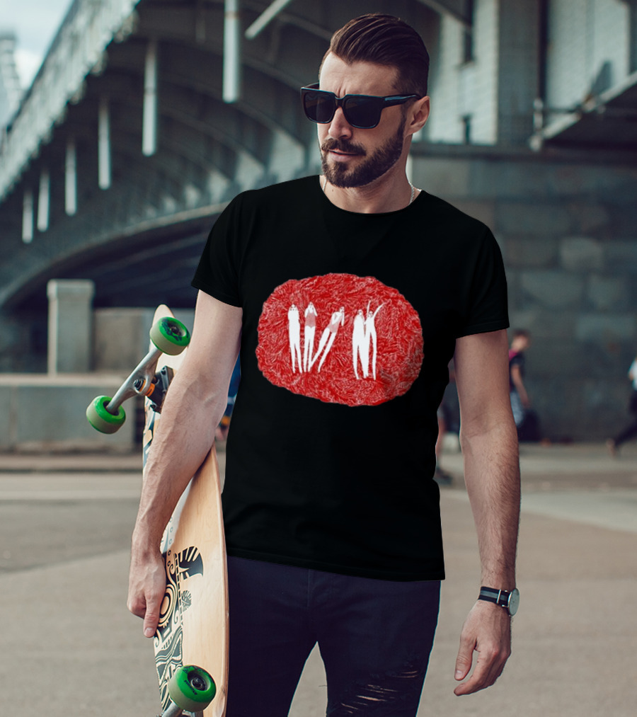 Burn Your Fire For No Witness Silhouettes On Red Texture T-Shirt
