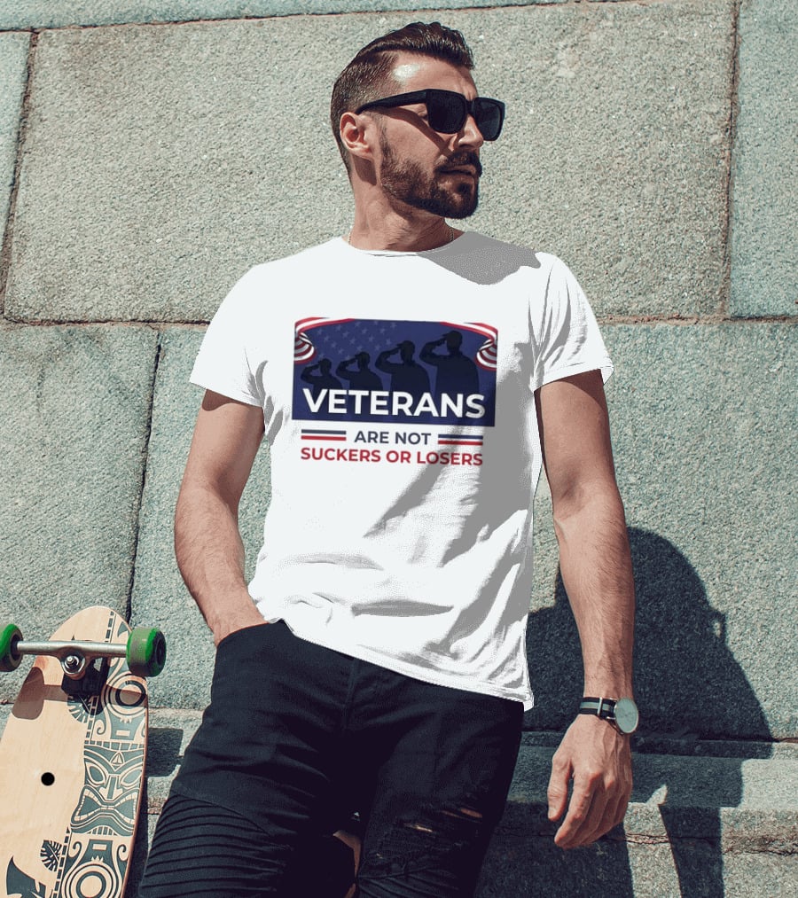 Veterans Are Not Suckers Or Losers Salute Silhouette T-Shirt