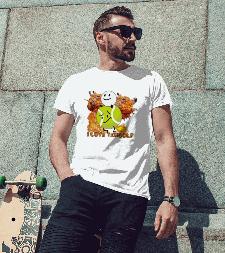 Frat Boy Genius I Love Tengolf Tennis Golf Fusion With Explosive Background T-Shirt