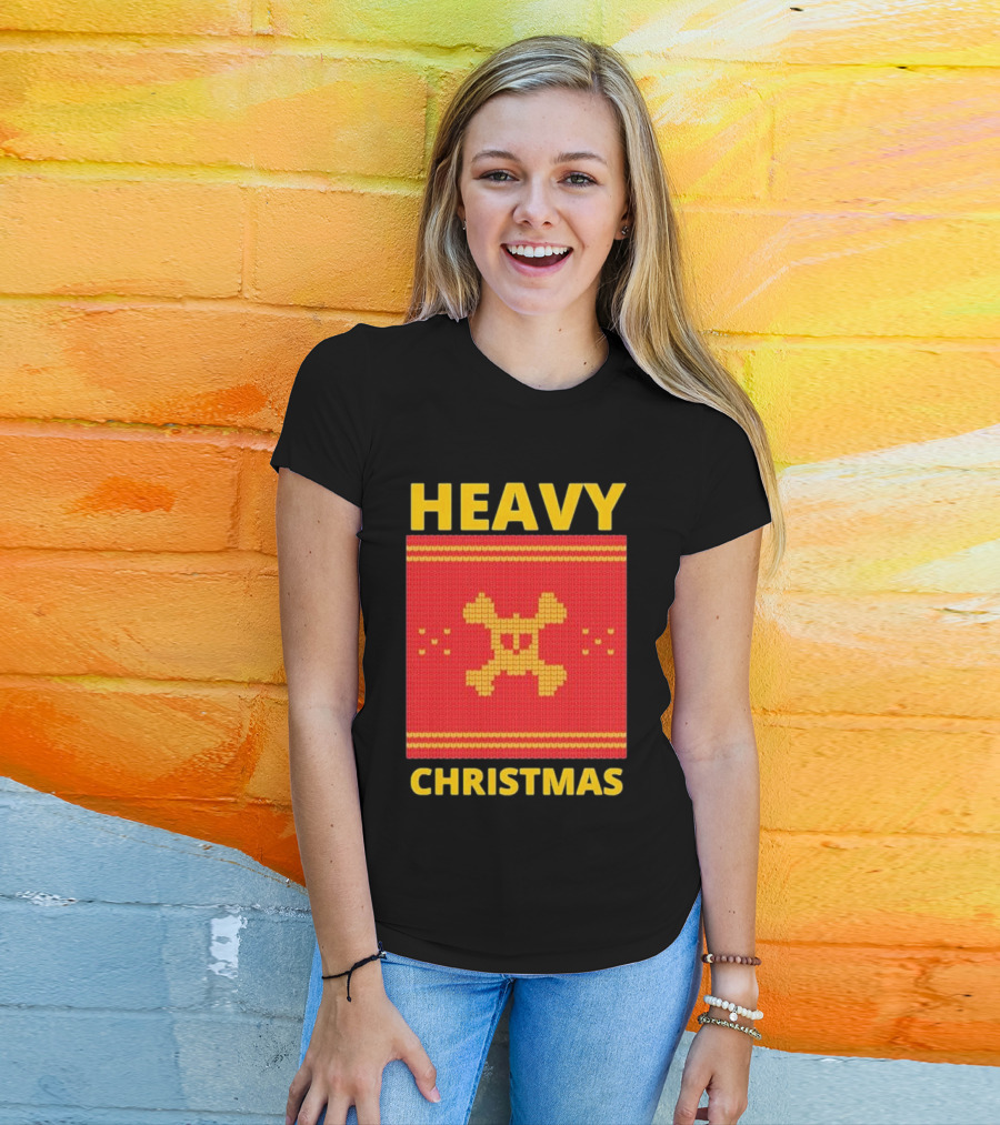 Heavy Metal Christmas Sweater Skull Design For Christmas Musical T-Shirt