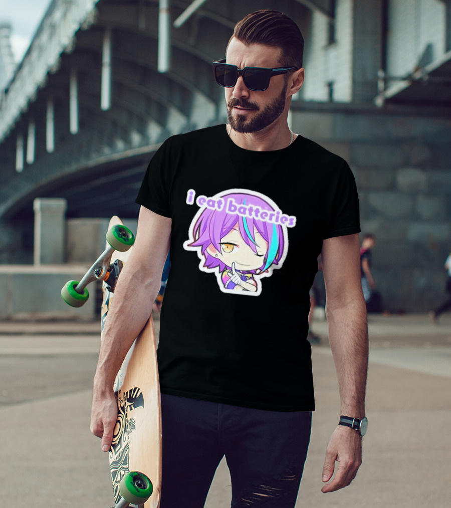 Rui Kamishiro I Eat Batteries Project Sekai Chibi Character T-Shirt