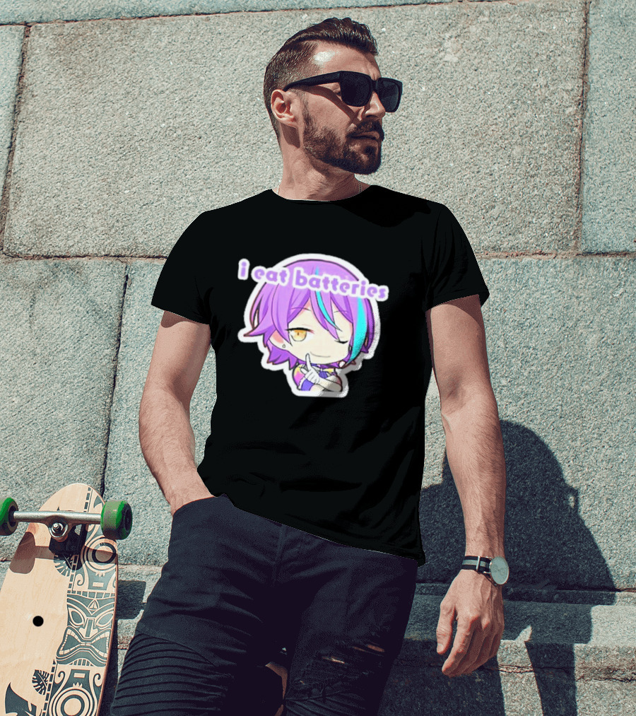 Rui Kamishiro I Eat Batteries Project Sekai Chibi Character T-Shirt