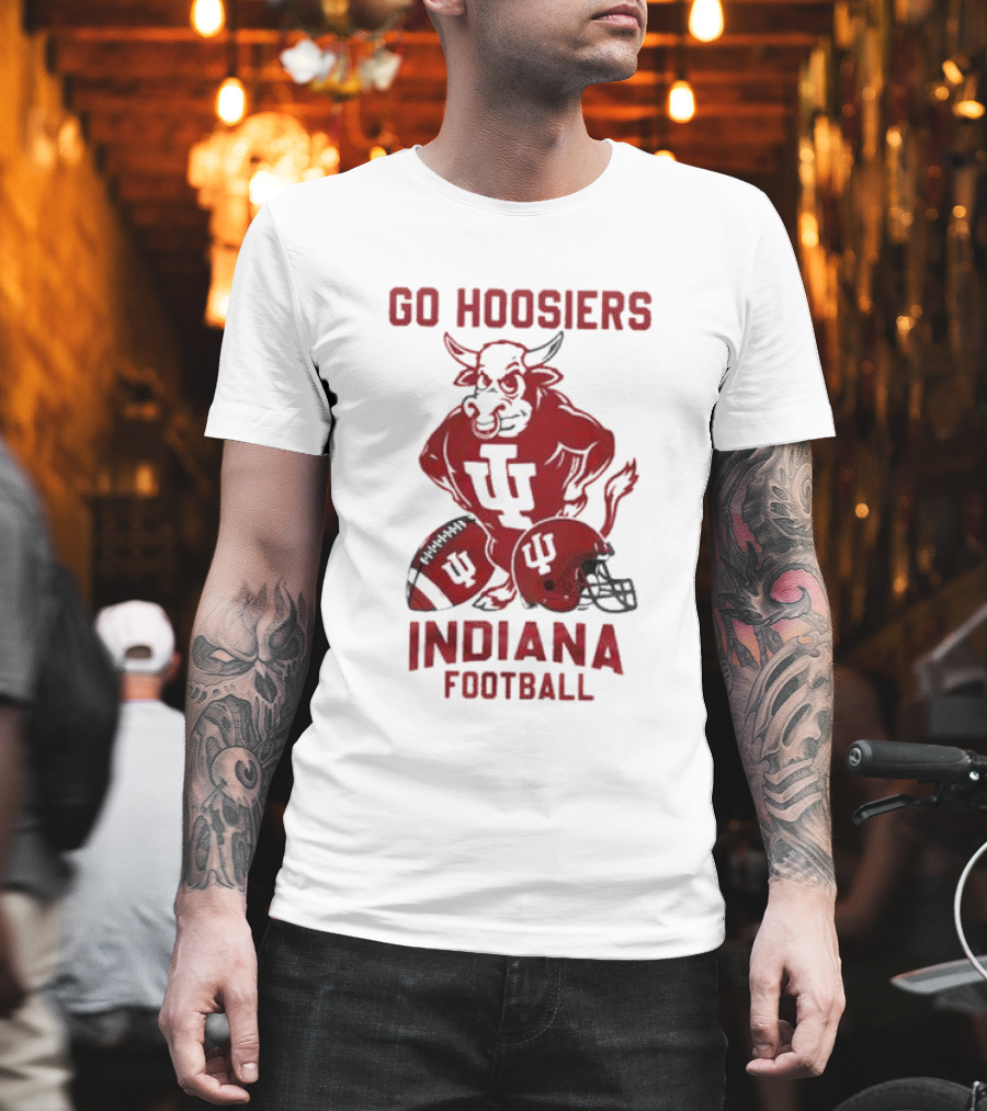 Go Hoosiers Indiana Football IU Bull and Helmet T-Shirt