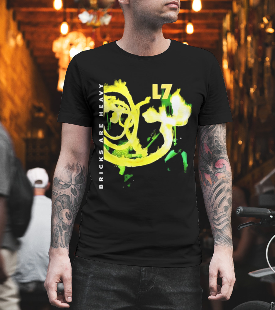 L7 Bricks Are Heavy Album Neon Graffiti T-Shirt