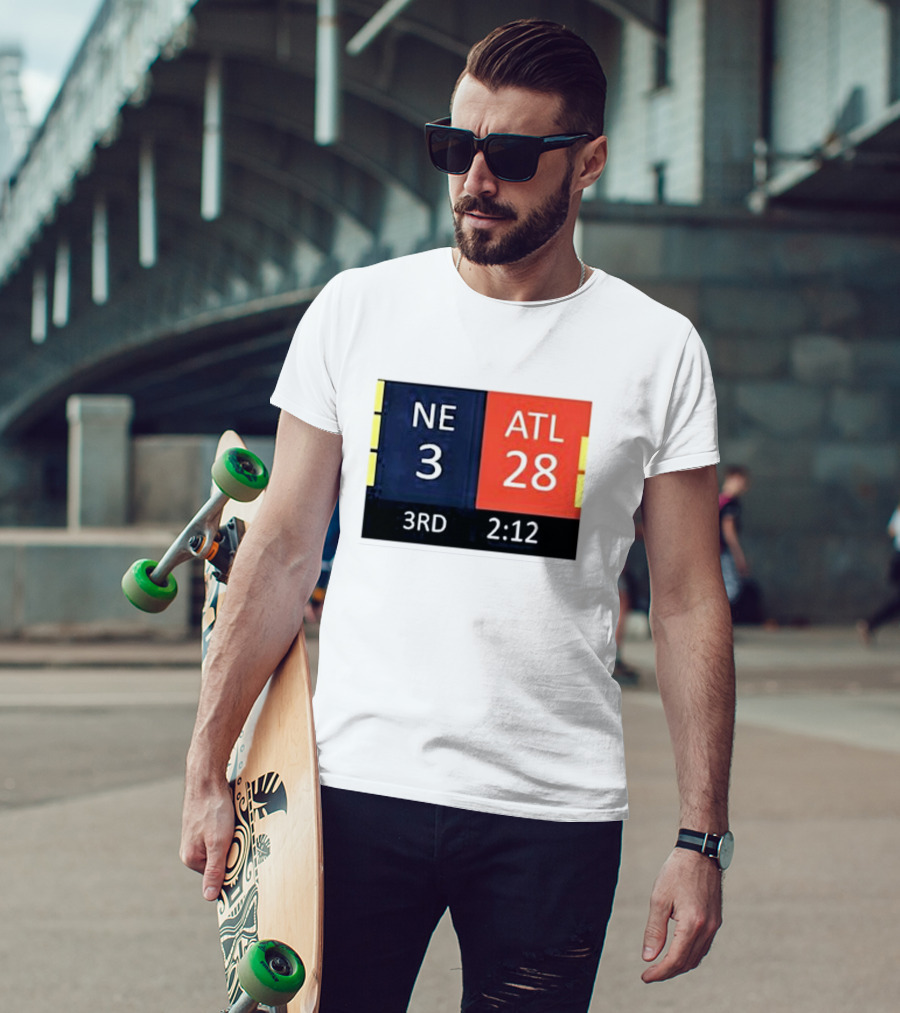 Cowboys Fan Wearing NE 3 ATL 28 3RD 2:12 T-Shirt