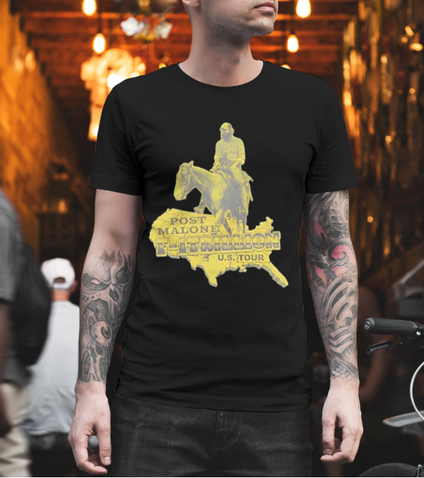 Post Malone Trillion US Tour Map Horse Rider T-Shirt Post Malone Trillion US Tour Map Horse Rider T-Shirt