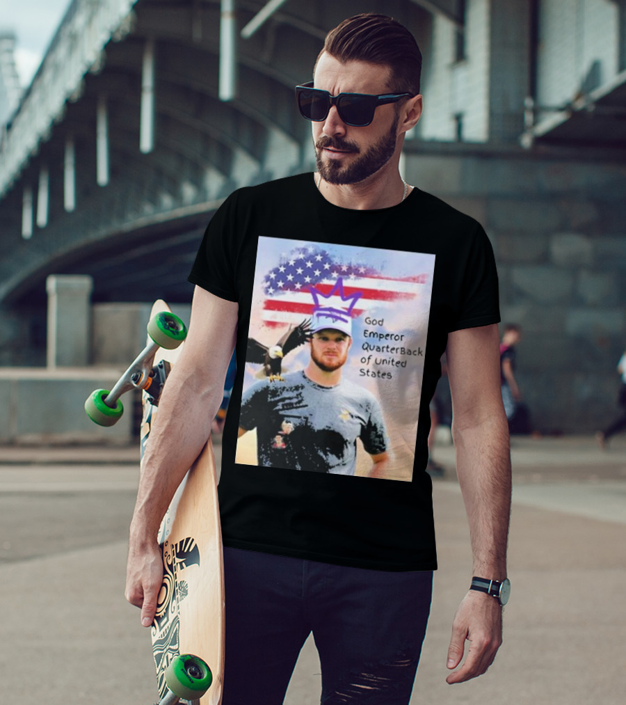 God Emperor Quarterback Of United States With American Flag And Eagle T-Shirt