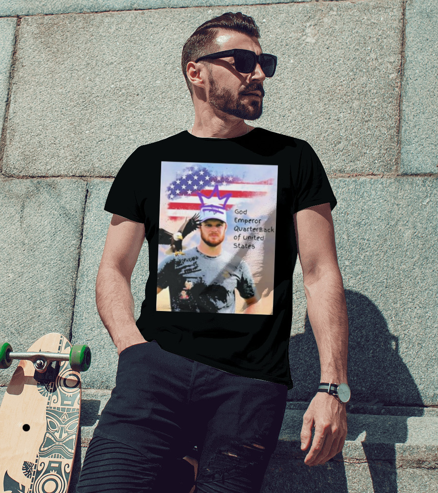 God Emperor Quarterback Of United States With American Flag And Eagle T-Shirt