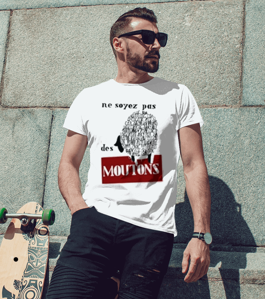 Ne Soyez Pas Des Moutons France 1960's Don't Be Sheep Protest T-Shirt