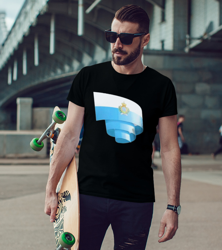 Krause San Marino Flag Sammarinese Day Football Emblem T-Shirt