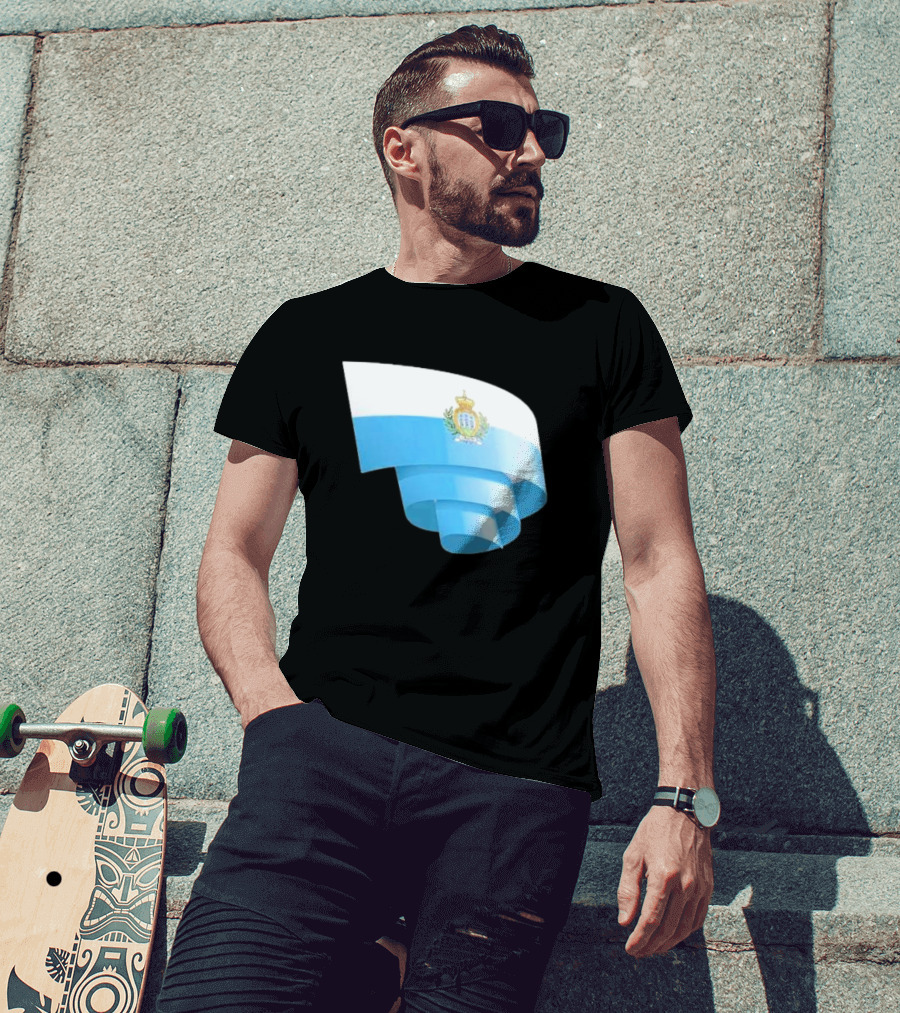 Krause San Marino Flag Sammarinese Day Football Emblem T-Shirt