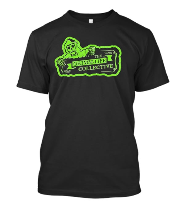 Zombie The Grimm-Life Collective Logo Scary Skeleton T-Shirt