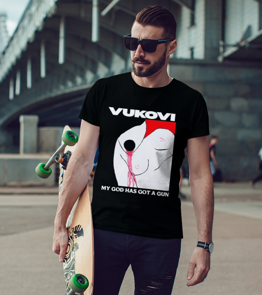 Vukovi My God Has Got A Gun Bold Graphic Concept T-Shirt
