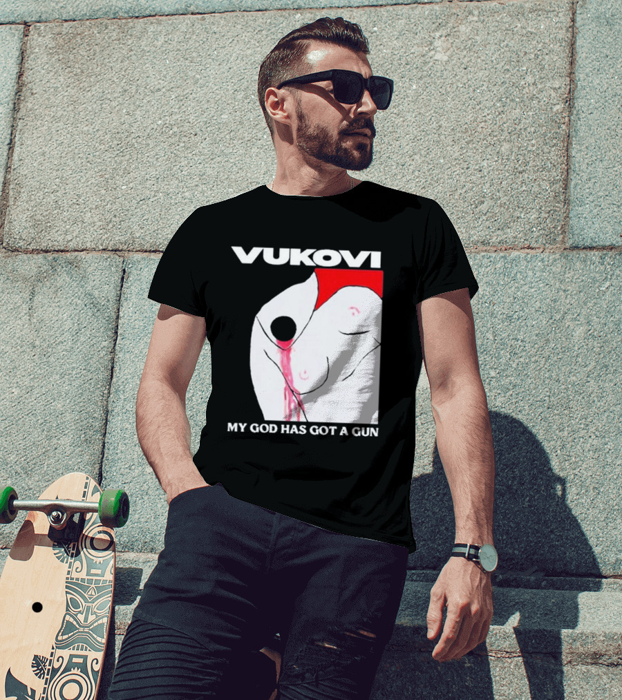 Vukovi My God Has Got A Gun Bold Graphic Concept T-Shirt