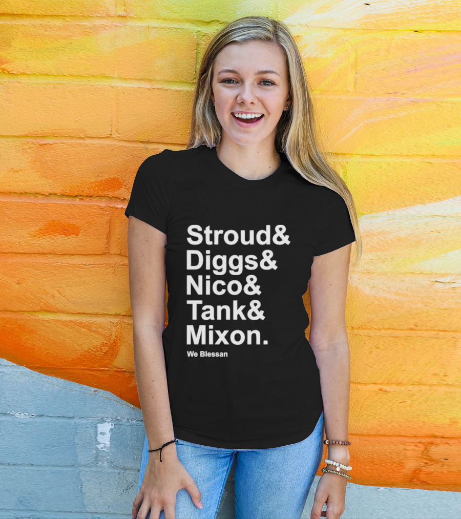 Houston Stressans Stroud Diggs Nico Tank Mixon We Blessan Football Names T-Shirt