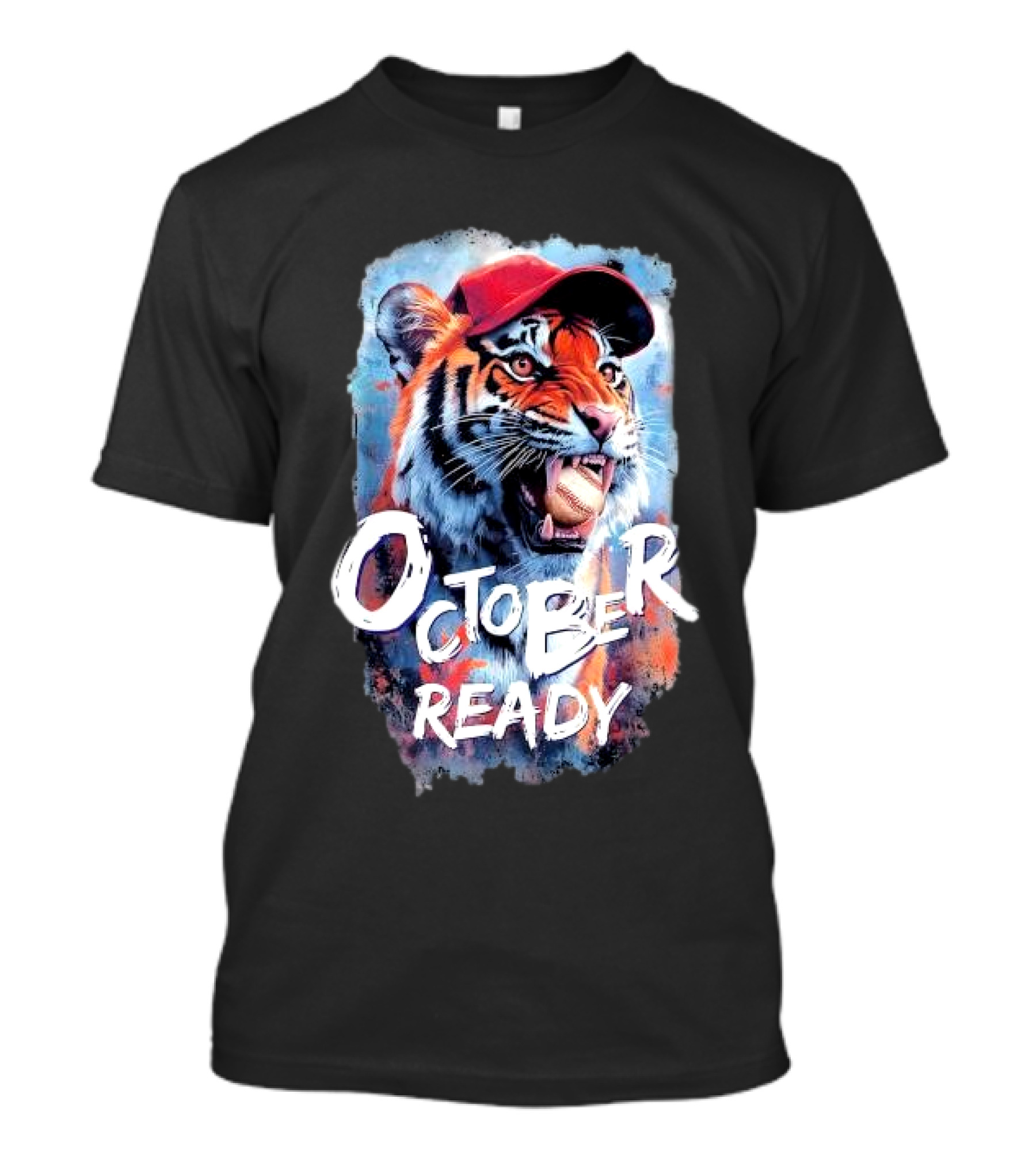 October Ready Tiger Baseball Sports Playoffs Roaring With Determination T-Shirt