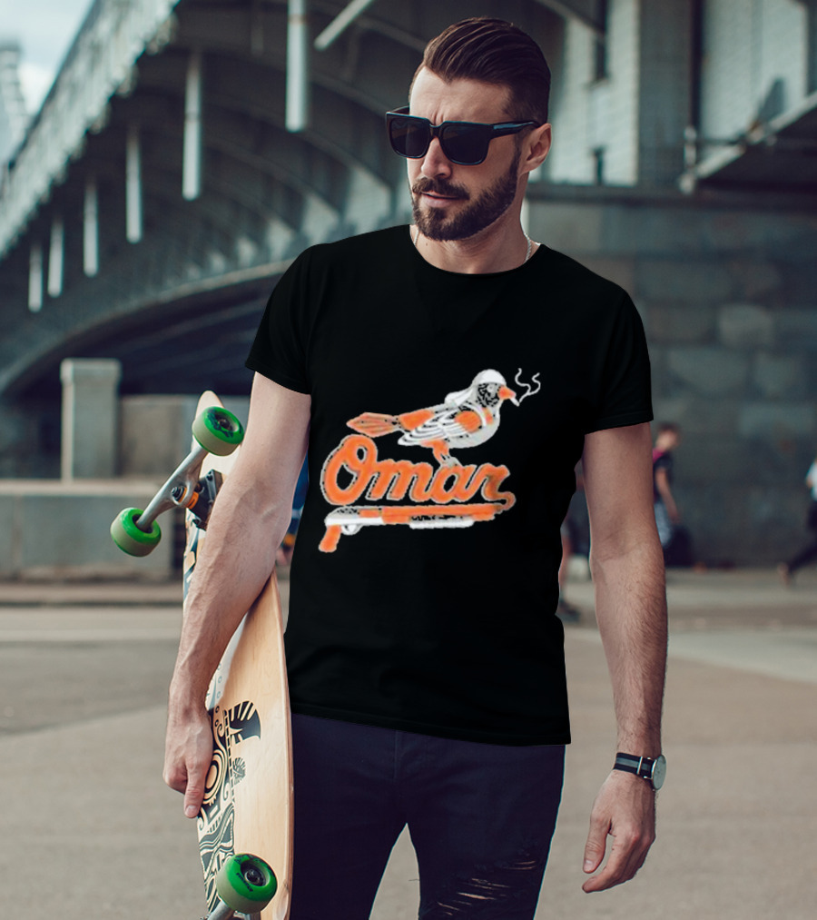 Omar Smoking Bird Perched On Shotgun Baltimore Oriole T-Shirt
